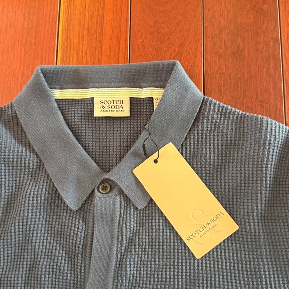 Scotch & Soda Navy Textured Short Sleeve Shirt - Picture 5 of 5